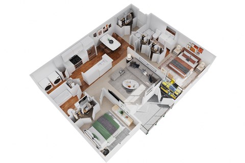 bedroom floor plan an in 3d